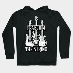 Praise Him With The Strings Christian Worship Guitar Player Hoodie